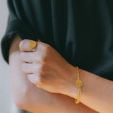 Bague Hestia Argent Rond Martelé Ajustable Bagues Monsieur Simone