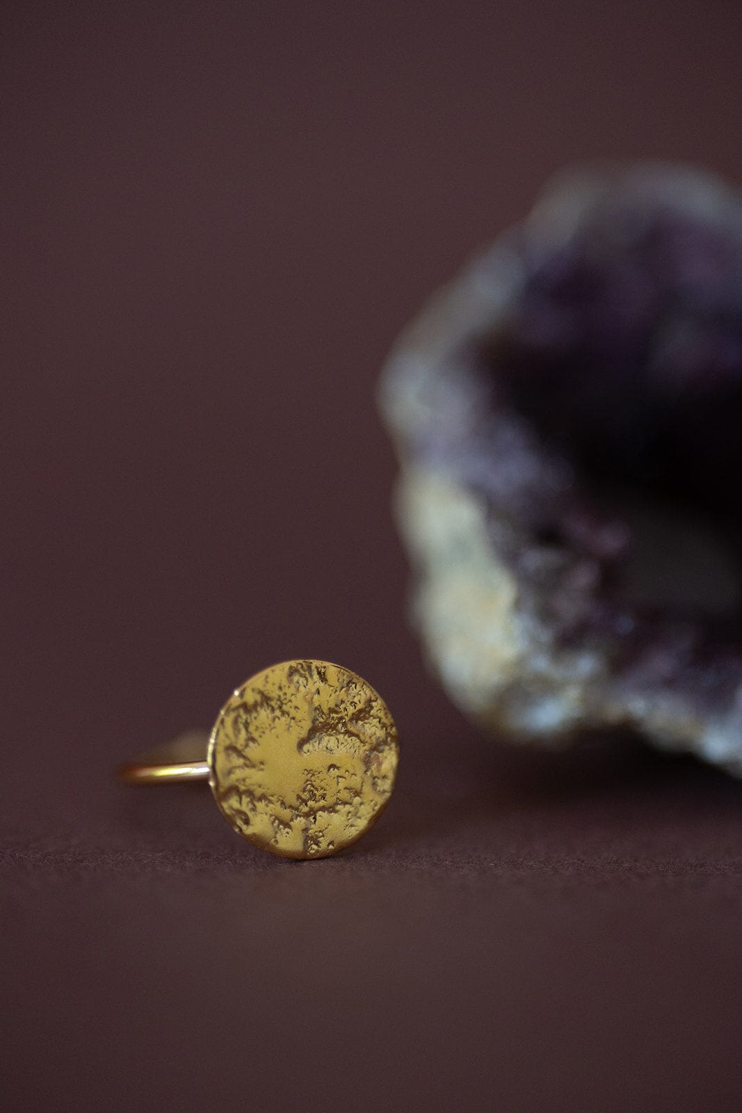 Bague Hestia Or Rond Martelé Ajustable Bagues Monsieur Simone