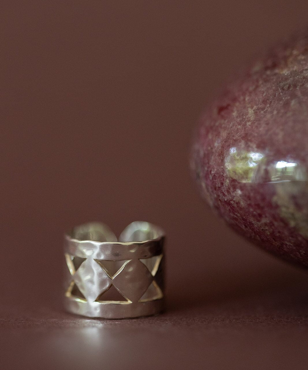 Bague Lou Argent Martelée Ajustable Bagues Monsieur Simone