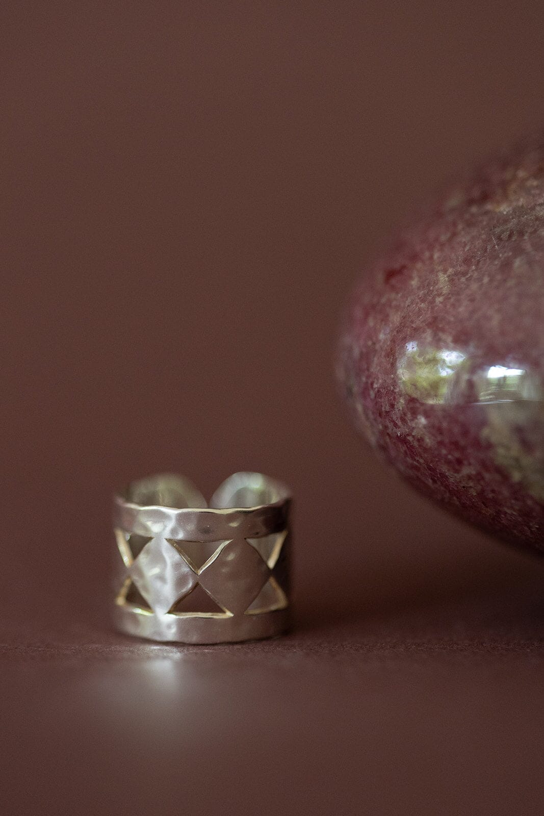 Bague Lou Argent Martelée Ajustable Bagues Monsieur Simone