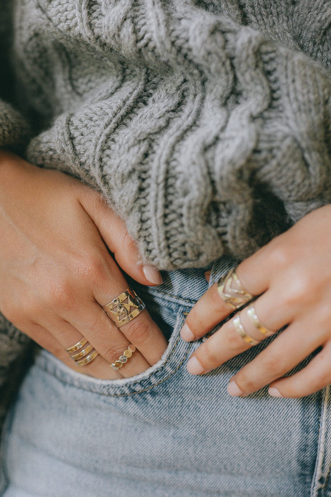 Bague Lou Argent Martelée Ajustable Bagues Monsieur Simone