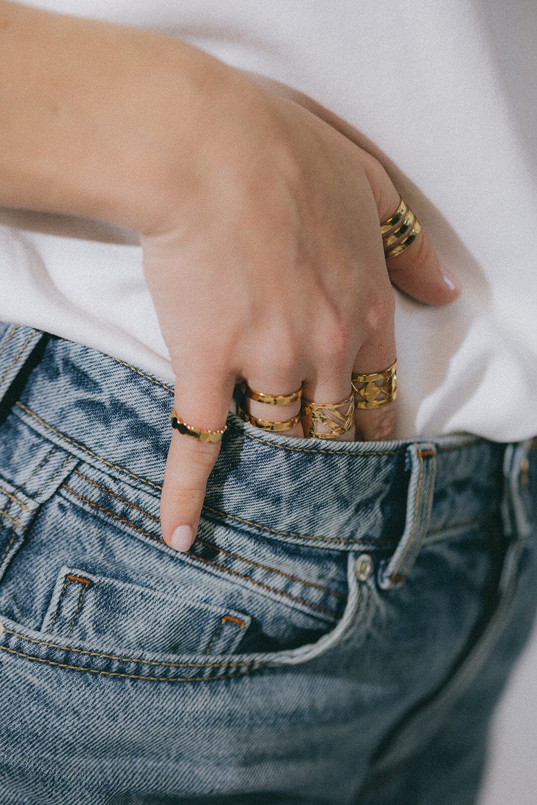 Bague Lou Or Martelée Ajustable Bagues Monsieur Simone