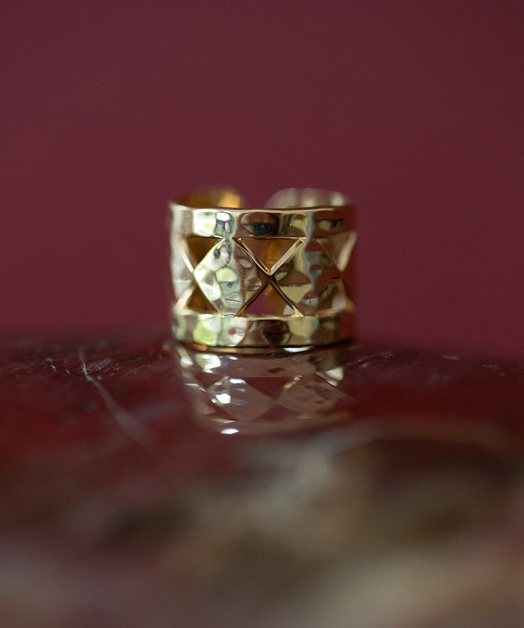 Bague Lou Or Martelée Ajustable Bagues Monsieur Simone