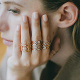 Bague Lou Or Rose Martelée Ajustable Bagues Monsieur Simone