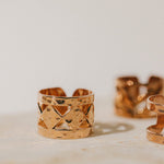 Bague Lou Or Rose Martelée Ajustable Bagues Monsieur Simone