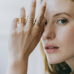 Bague Lou Or Rose Martelée Ajustable Bagues Monsieur Simone