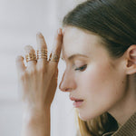 Bague Lou Or Rose Martelée Ajustable Bagues Monsieur Simone