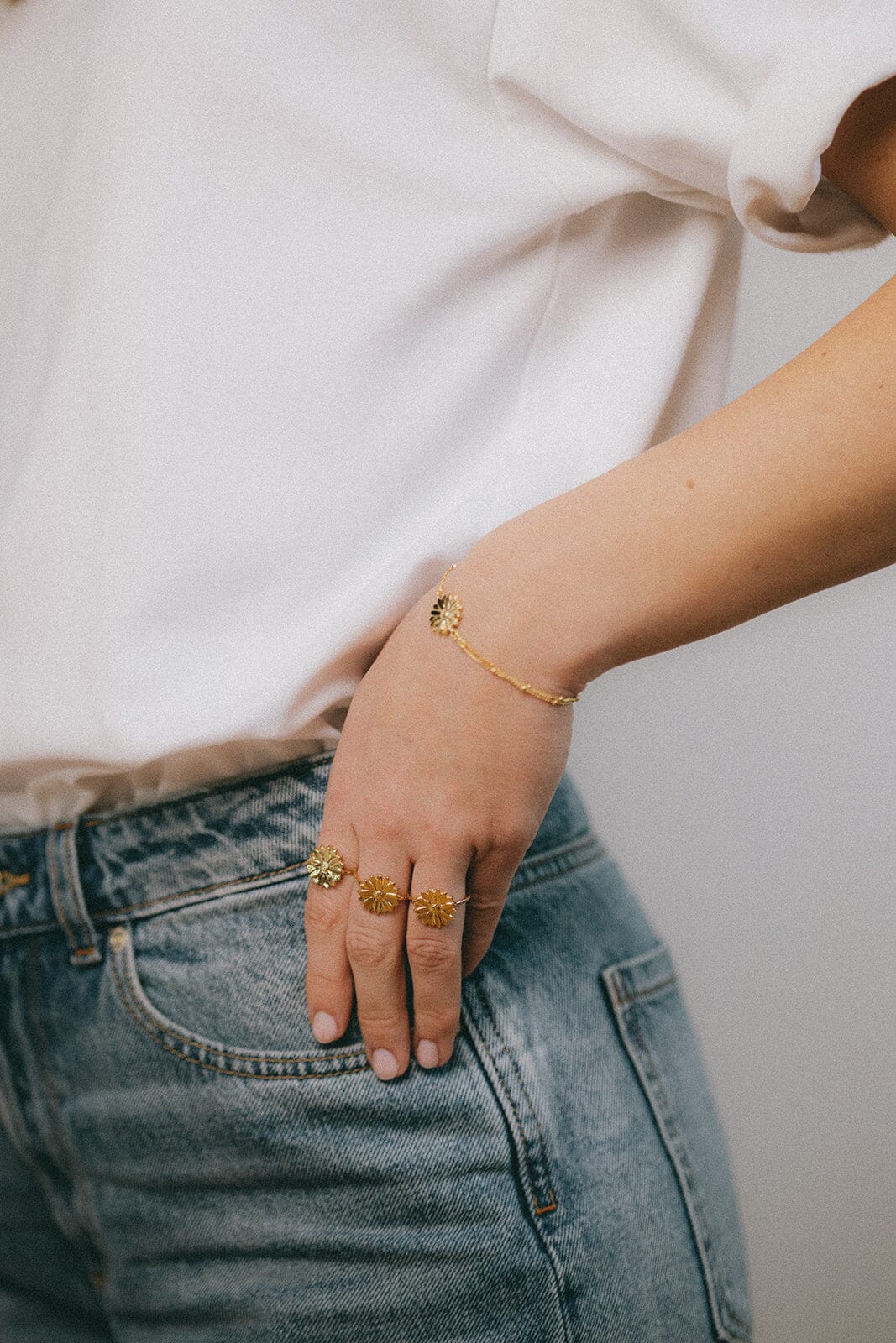 Bague Maïa Argent Fleur Ajustable Bagues Monsieur Simone