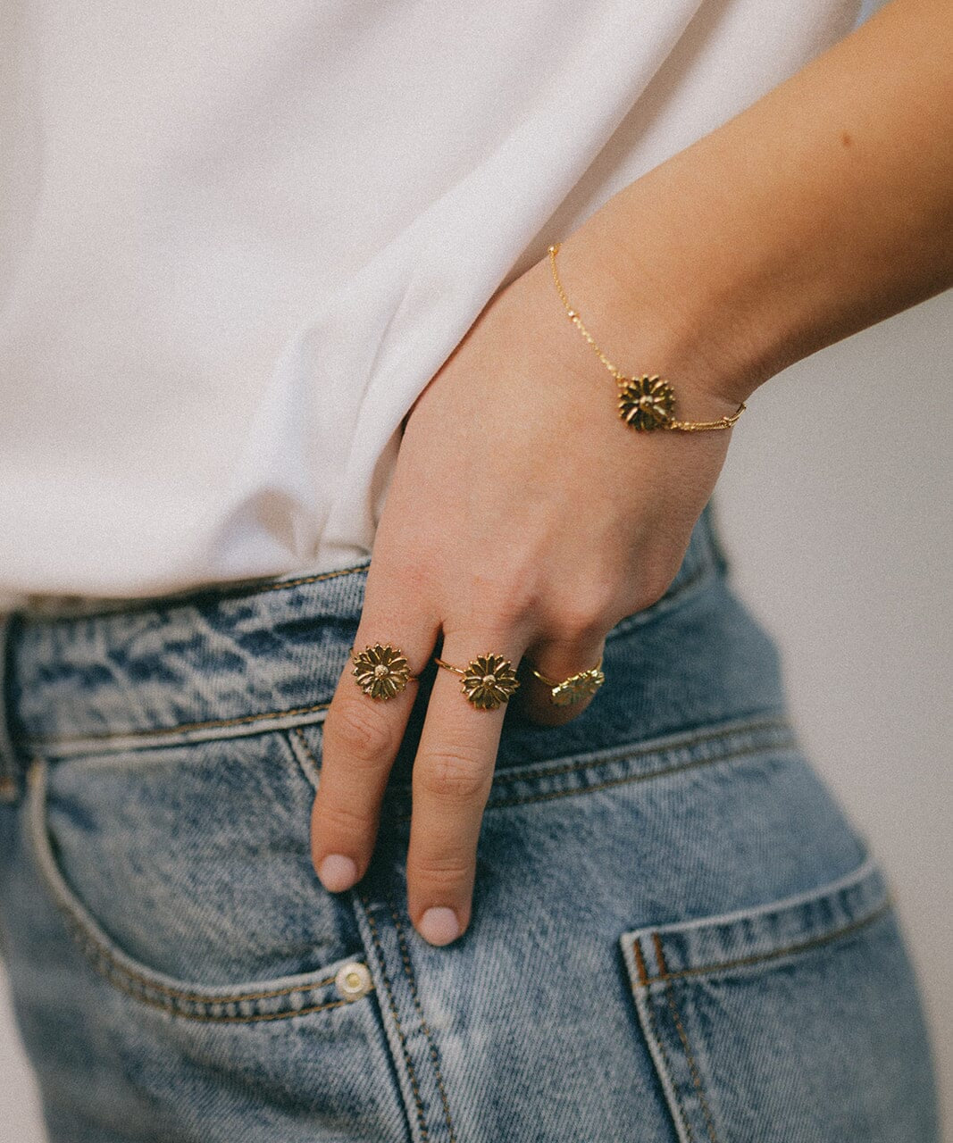 Bague Maïa Argent Fleur Ajustable Bagues Monsieur Simone