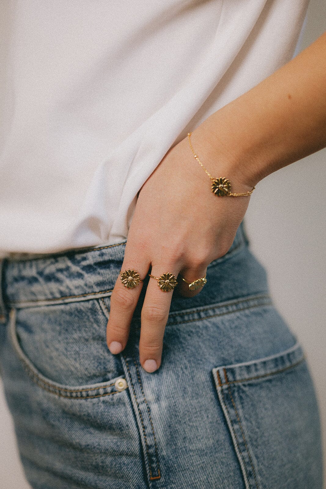 Bague Maïa Argent Fleur Ajustable Bagues Monsieur Simone