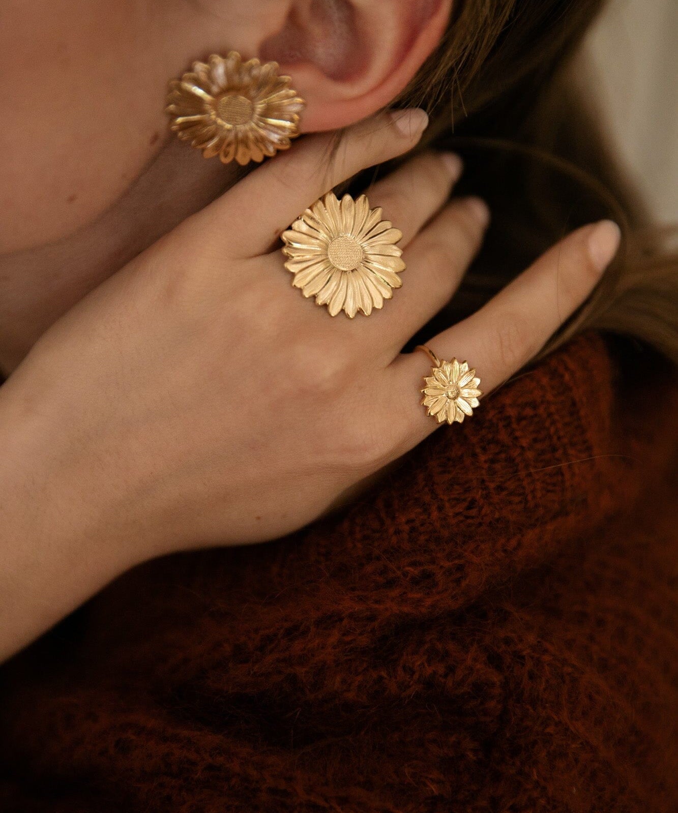 Bague Maïa Or Fleur Ajustable Bagues Monsieur Simone