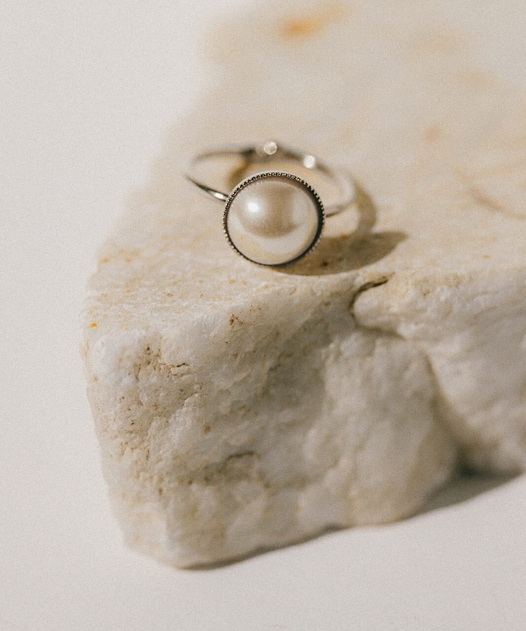 Bague Nélya Argent Perle Ajustable Bagues Monsieur Simone