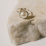 Bague Nélya Argent Perle Ajustable Bagues Monsieur Simone