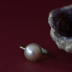 Bague Nélya Argent Perle Ajustable Bagues Monsieur Simone