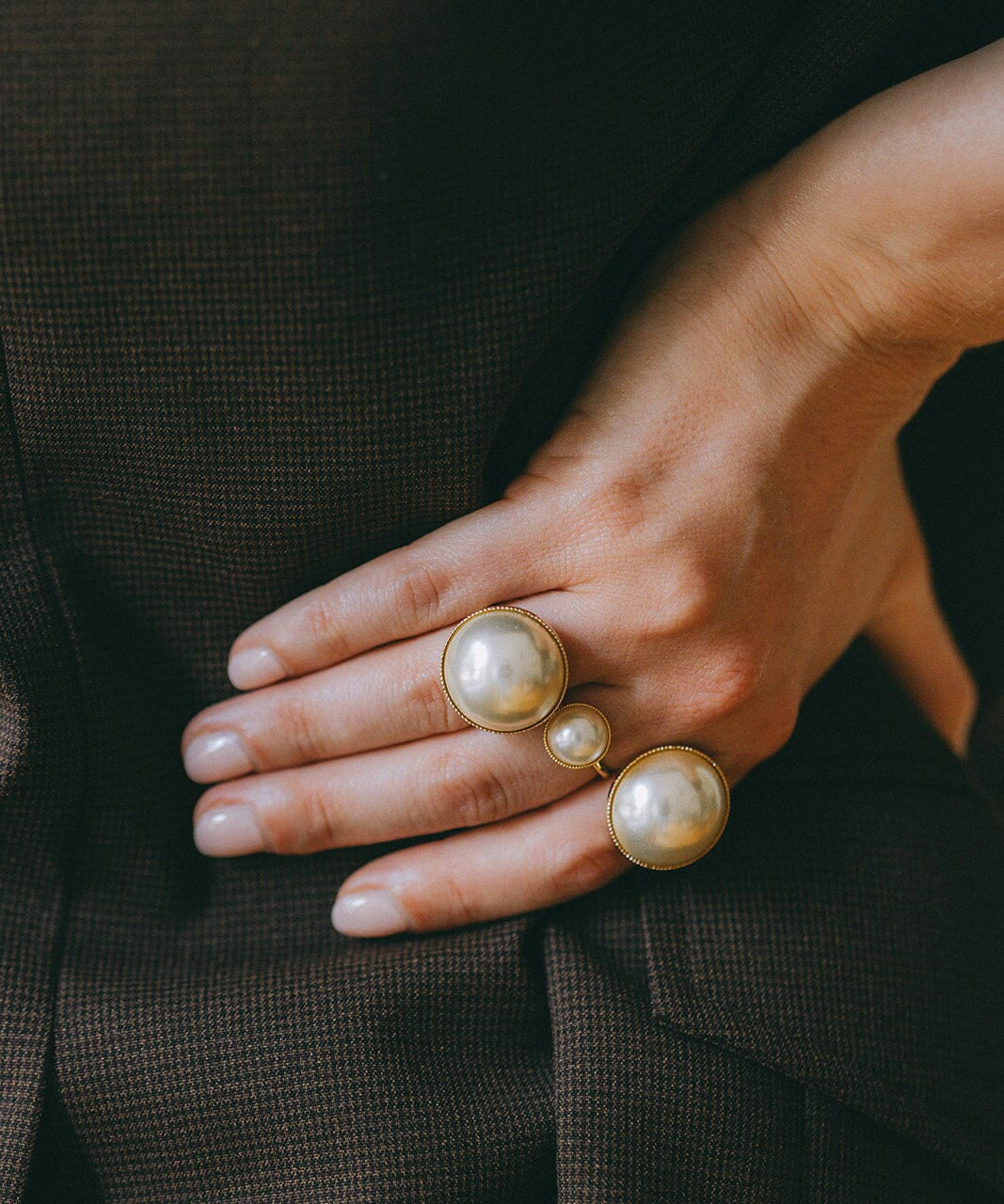 Bague Nélya Or Perle Ajustable Bagues Monsieur Simone