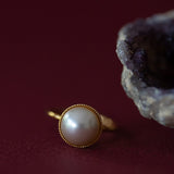 Bague Nélya Or Perle Ajustable Bagues Monsieur Simone