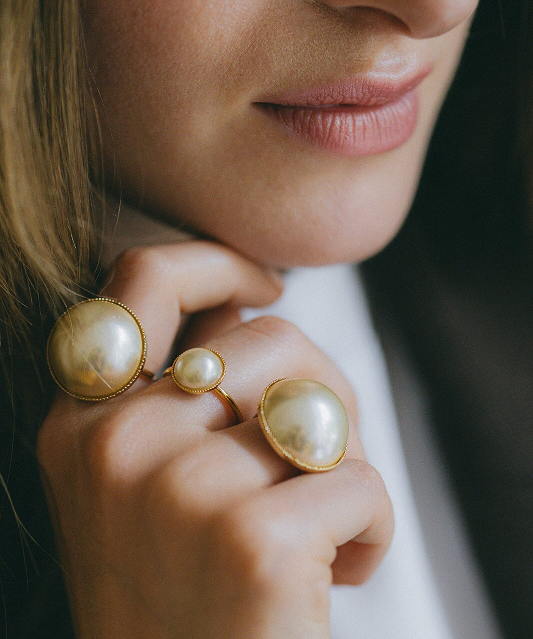 Bague Nélya Or Perle Ajustable Bagues Monsieur Simone