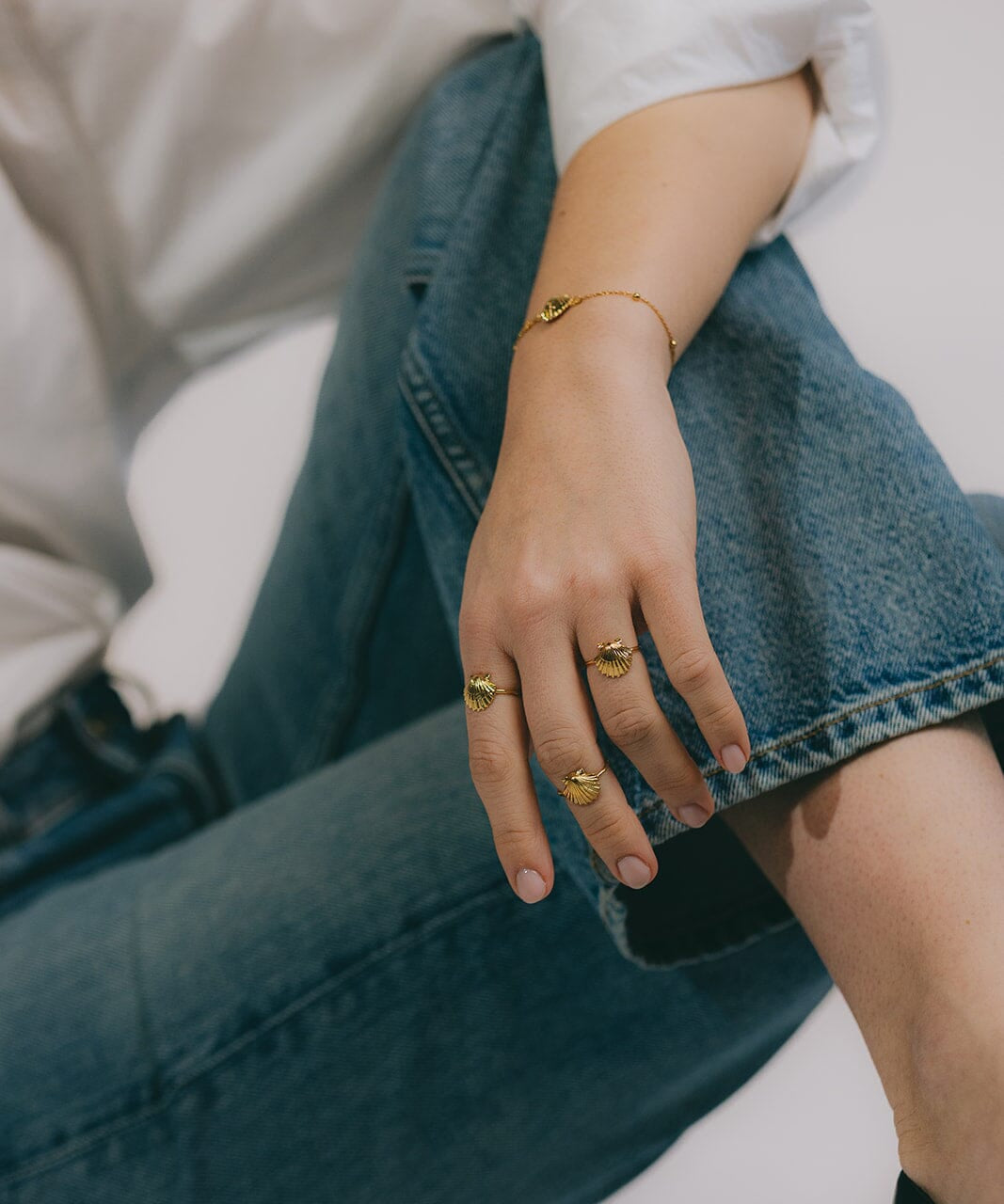 Bague Nérée Argent Coquillage Ajustable Bagues Monsieur Simone