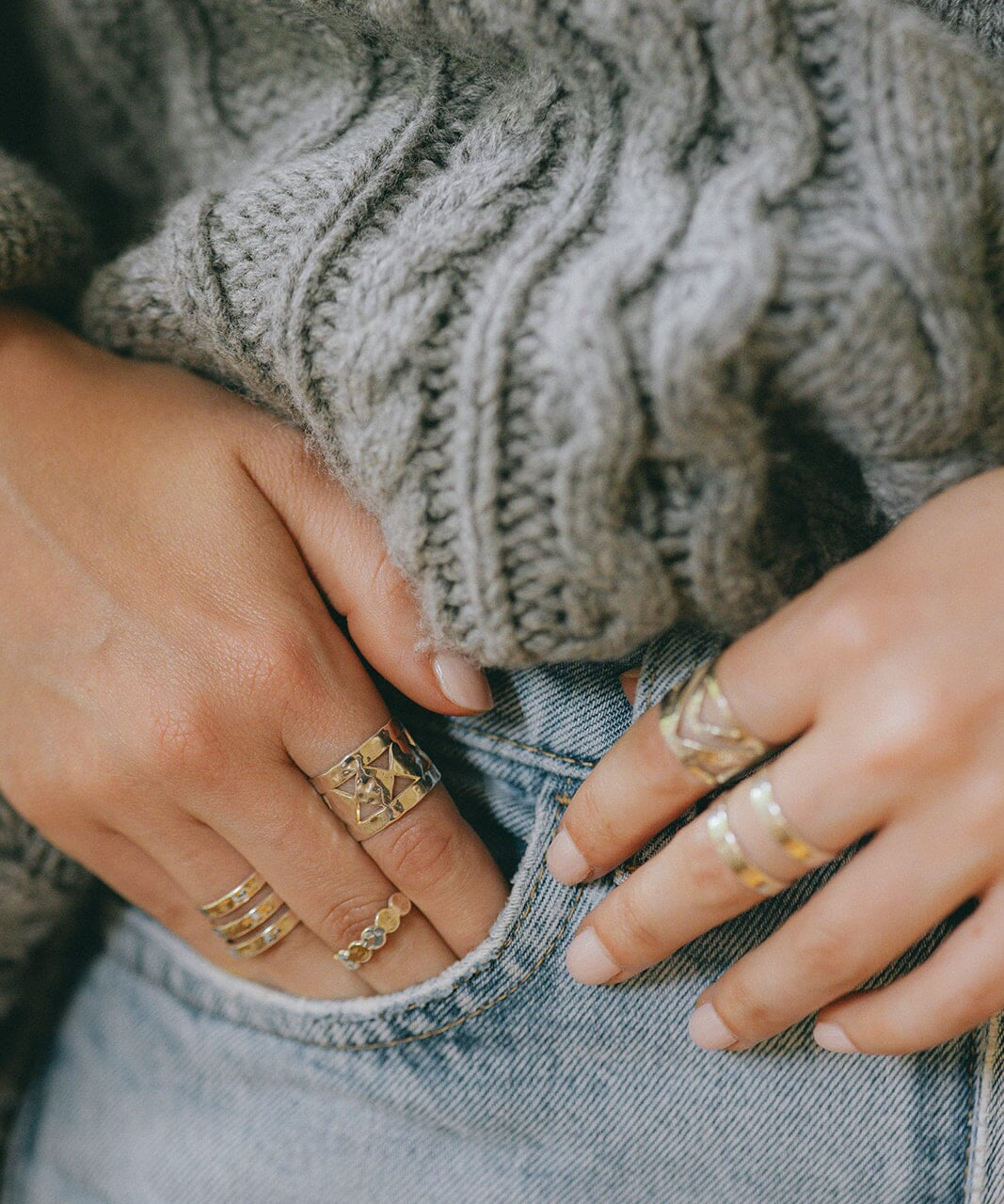 Bague Noah Argent Martelée Ajustable Bagues Monsieur Simone