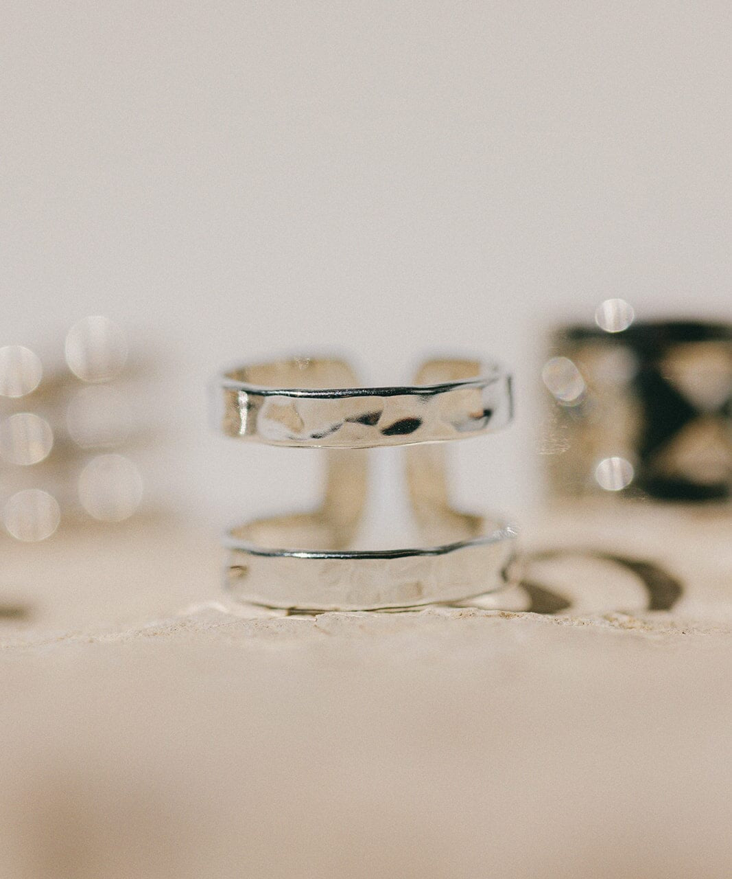 Bague Noah Argent Martelée Ajustable Bagues Monsieur Simone