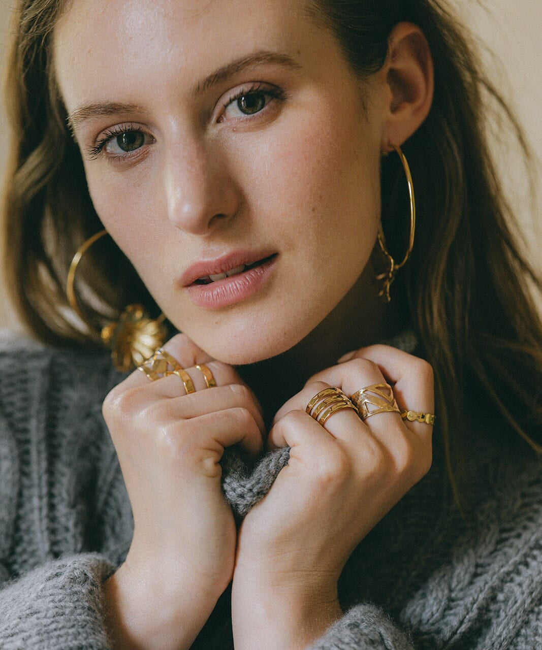 Bague Noah Or Martelée Ajustable Bagues Monsieur Simone