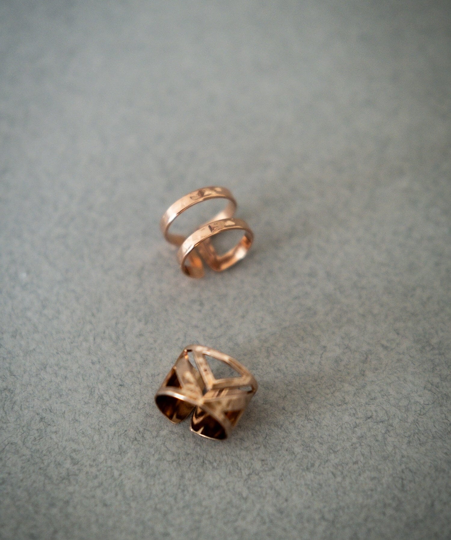 Bague Noah Or Rose Martelée Ajustable Bagues Monsieur Simone