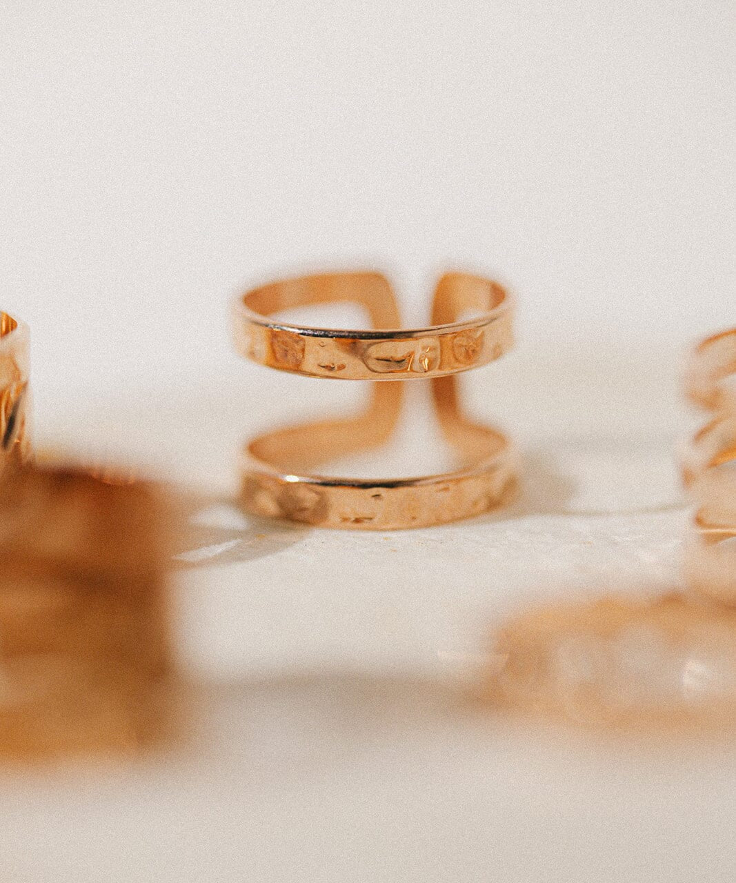 Bague Noah Or Rose Martelée Ajustable Bagues Monsieur Simone