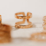 Bague Noah Or Rose Martelée Ajustable Bagues Monsieur Simone