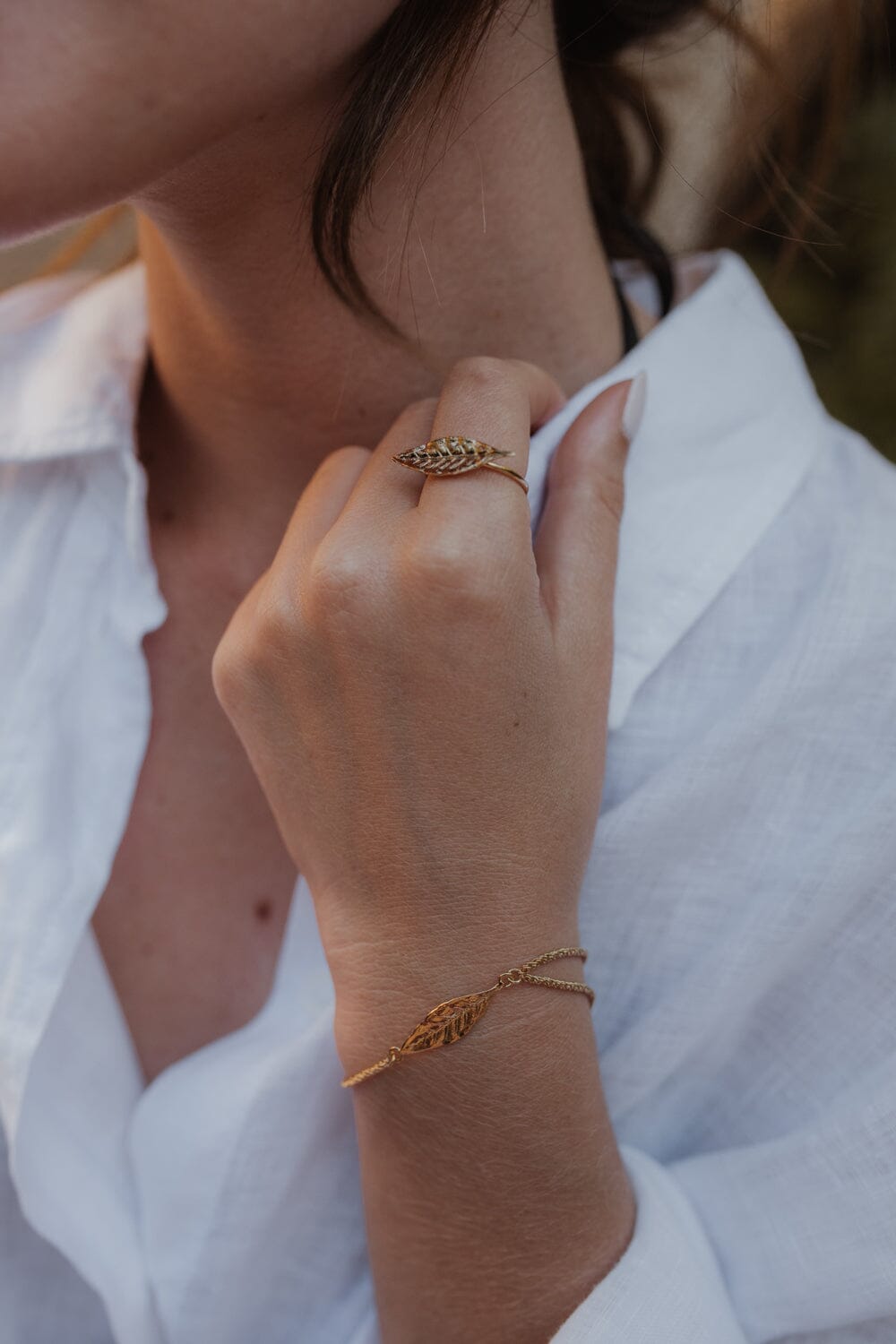 Bague Thalie Argent Feuille Ajustable Bagues Monsieur Simone
