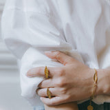 Bague Thalie Argent Feuille Ajustable Bagues Monsieur Simone
