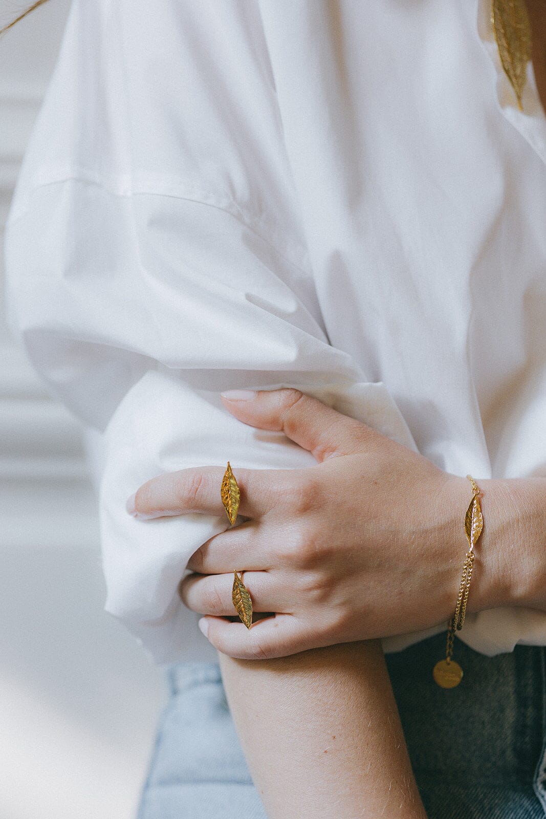 Bague Thalie Argent Feuille Ajustable Bagues Monsieur Simone