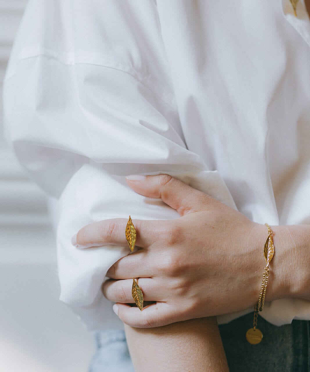 Bague Thalie Or Feuille Ajustable Bagues Monsieur Simone