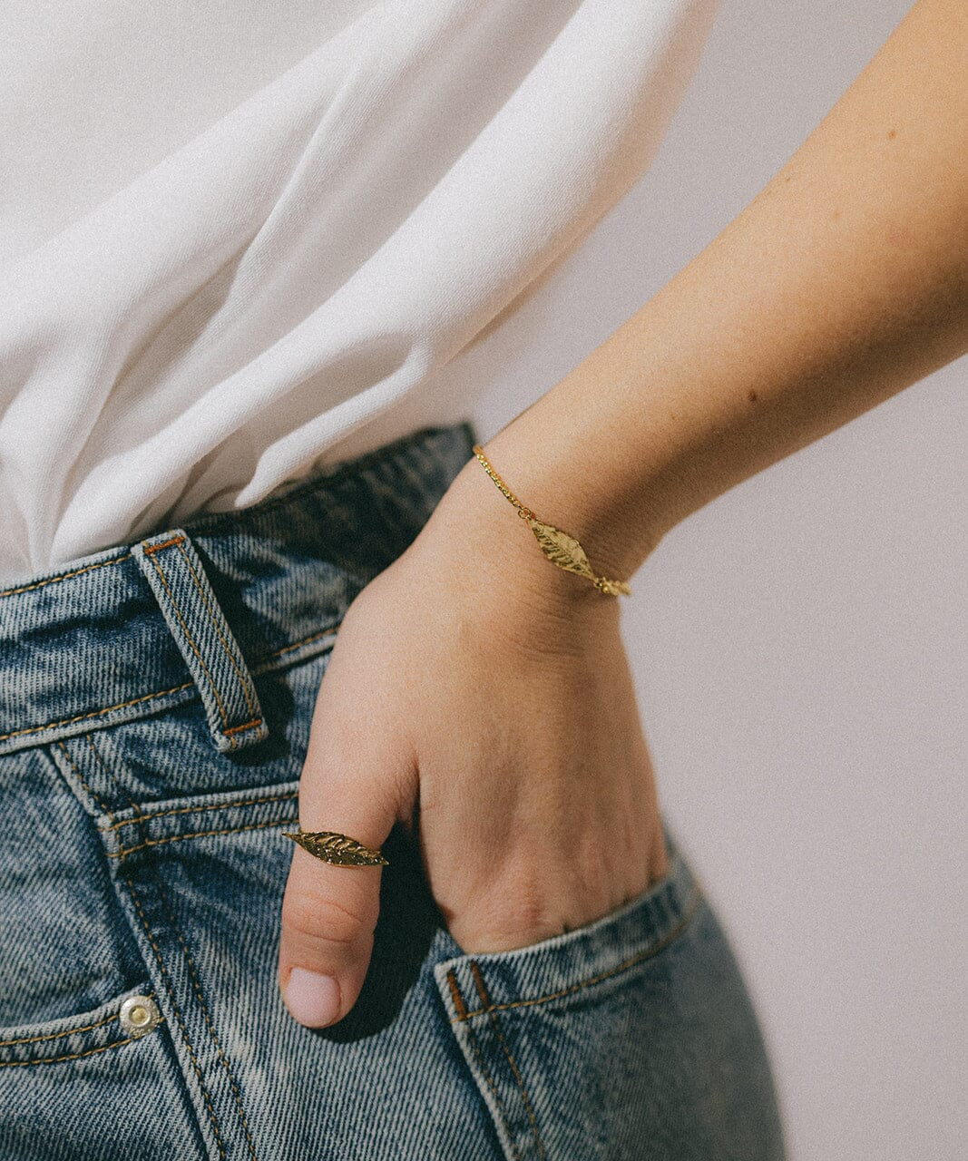 Bague Thalie Or Feuille Ajustable Bagues Monsieur Simone