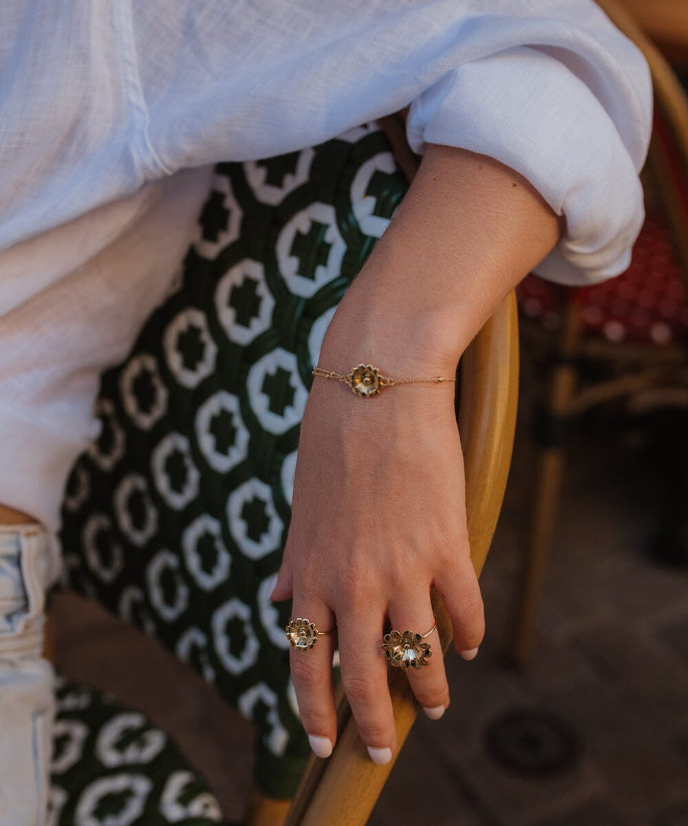 Bague Théia Argent Fleur Ajustable Bagues Monsieur Simone
