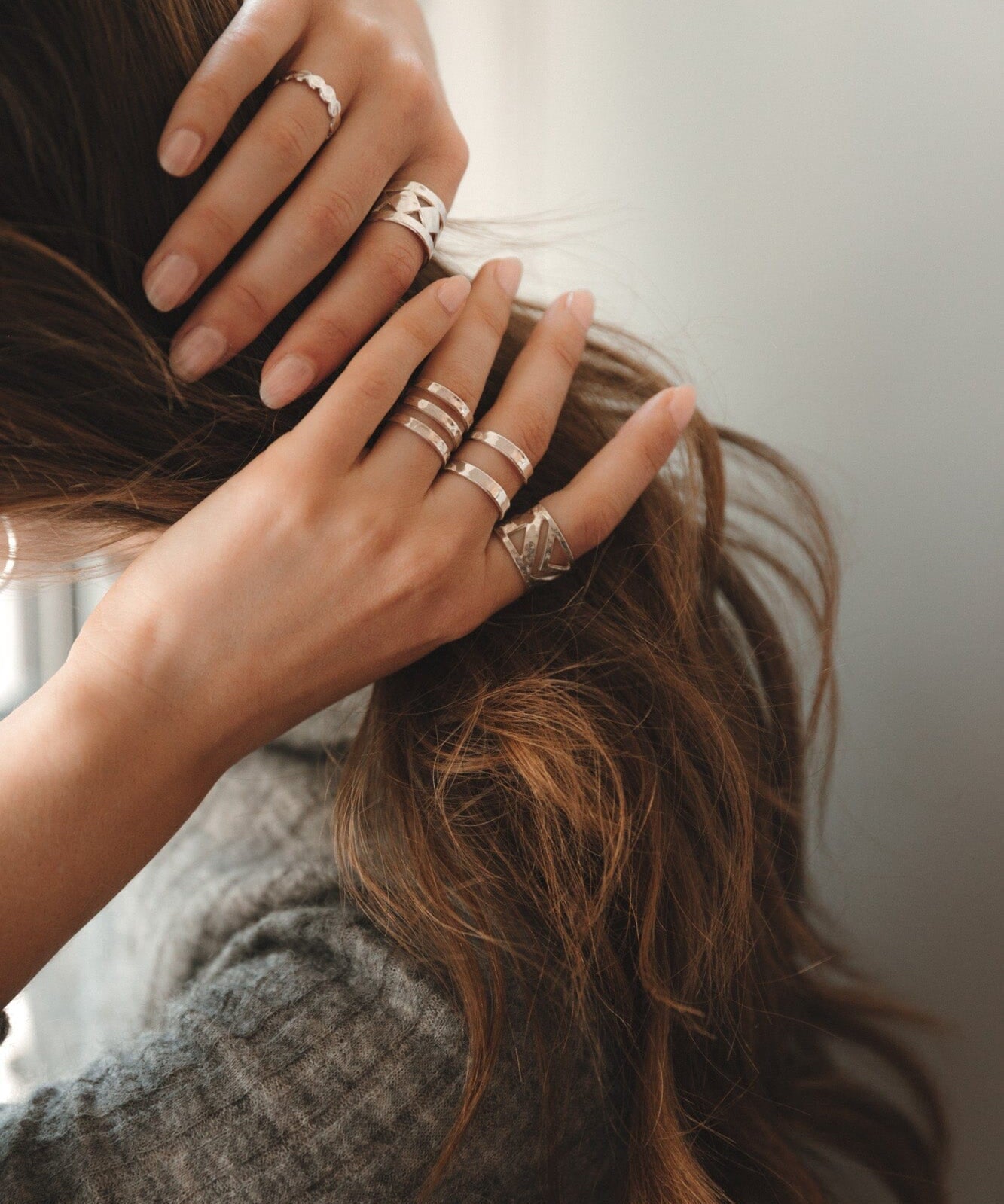 Bague Zak Argent Martelée Ajustable Bagues Monsieur Simone