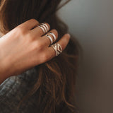 Bague Zak Argent Martelée Ajustable Bagues Monsieur Simone