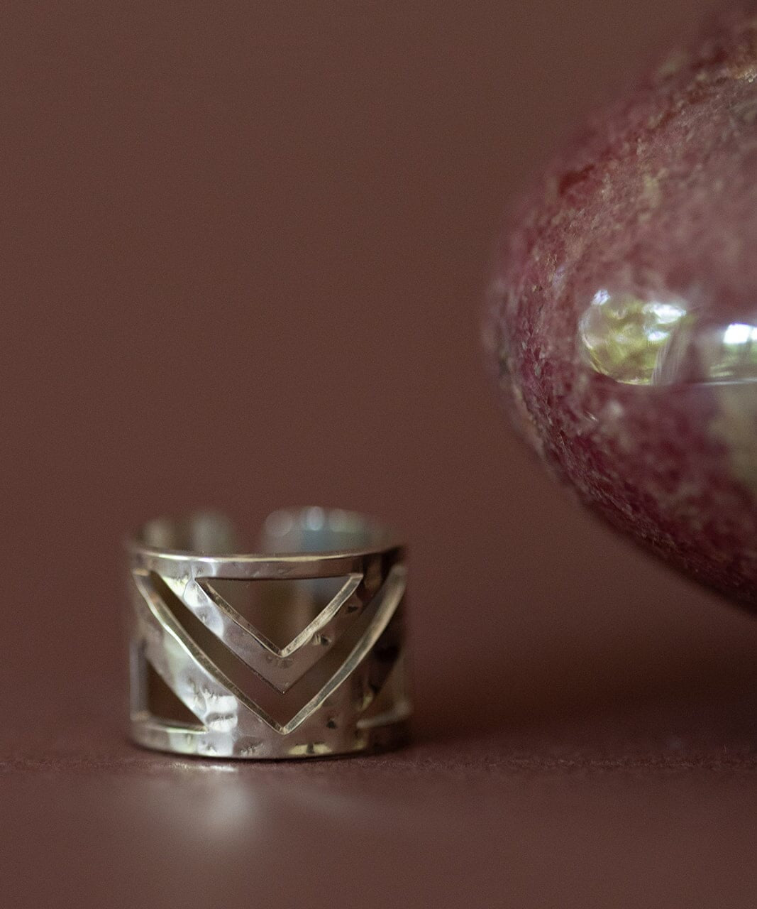 Bague Zak Argent Martelée Ajustable Bagues Monsieur Simone