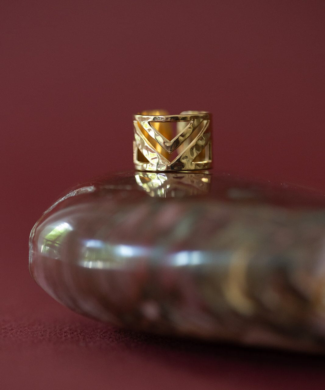 Bague Zak Or Martelée Ajustable Bagues Monsieur Simone