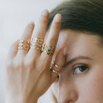 Bague Zak Or Rose Martelée Ajustable Bagues Monsieur Simone