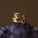 Bague Zak Or Rose Martelée Ajustable Bagues Monsieur Simone