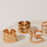 Bague Zak Or Rose Martelée Ajustable Bagues Monsieur Simone