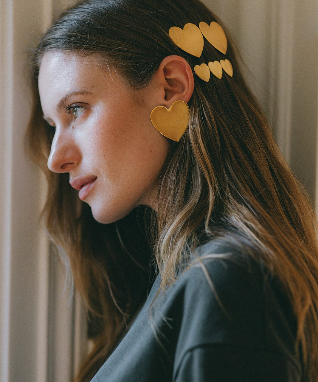 Barrette Aphrodite Argent Coeurs Accessoires Monsieur Simone