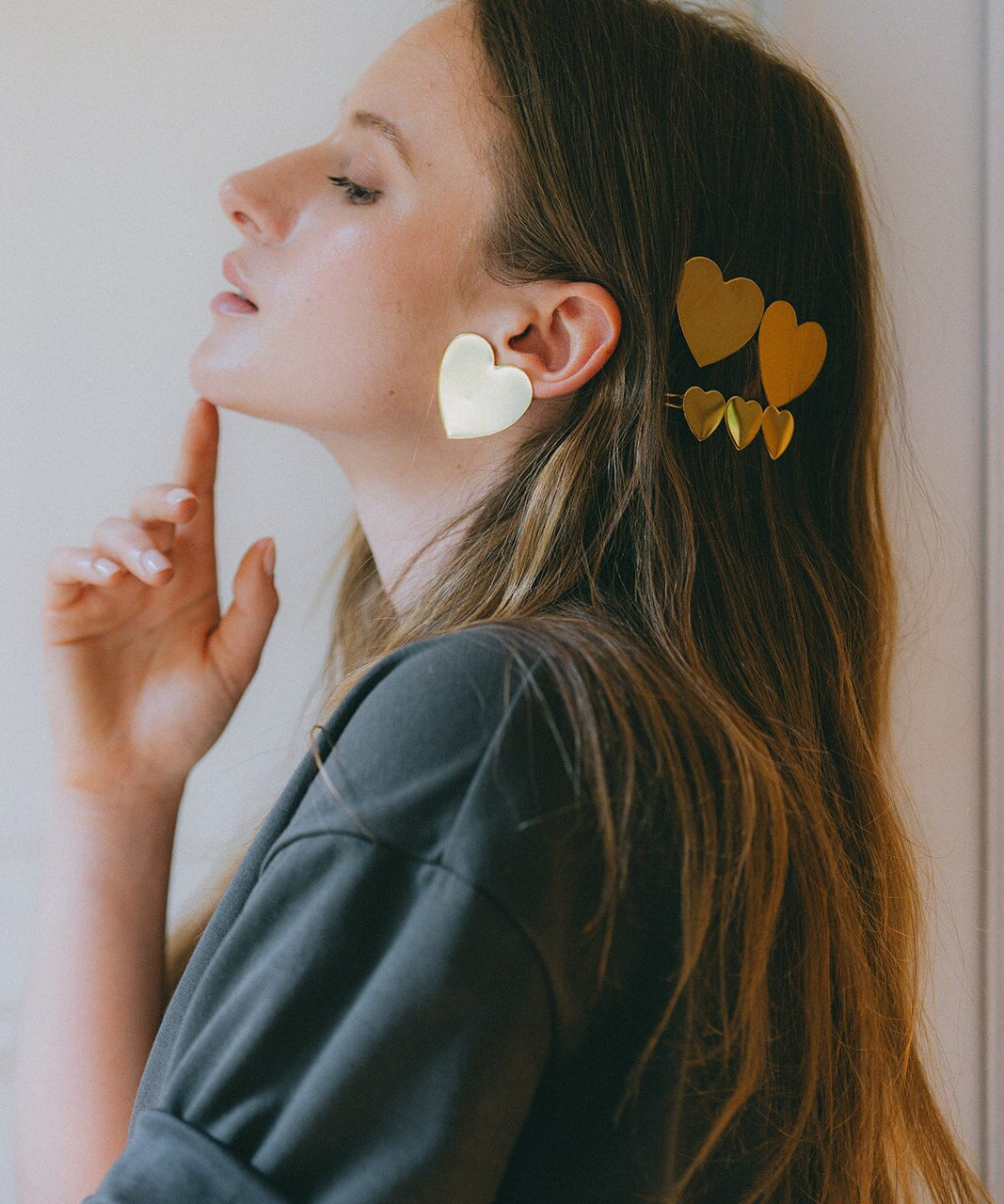 Barrette Aphrodite Or Coeurs Accessoires Monsieur Simone