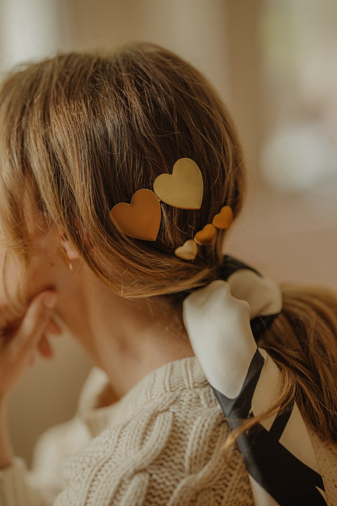 Barrette Aphrodite Or Coeurs Accessoires Monsieur Simone