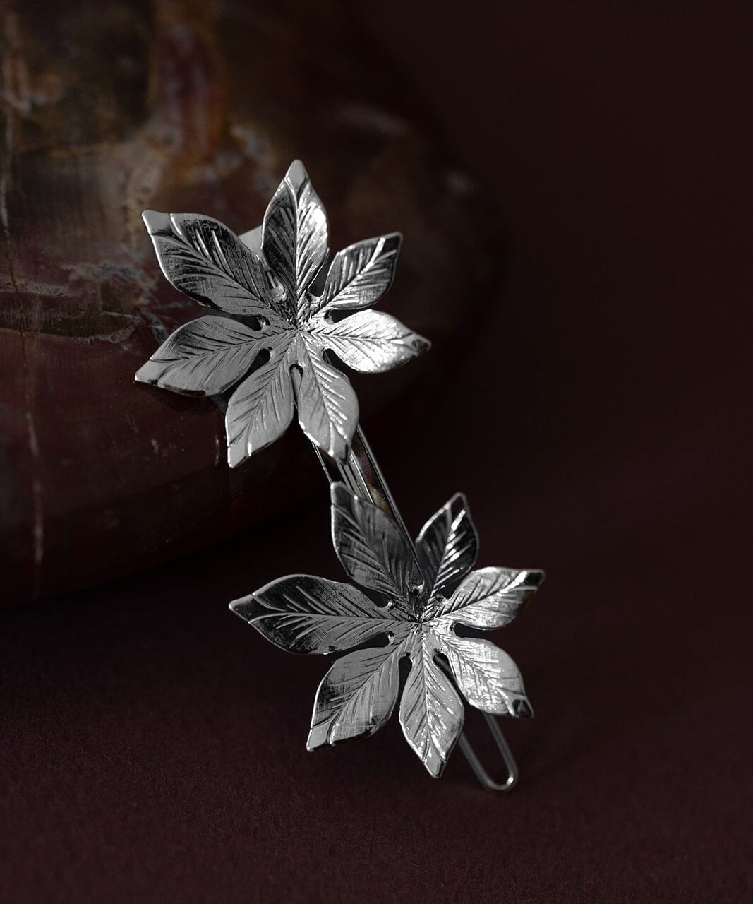 Barrette Chloris Argent Fleurs Accessoires Monsieur Simone