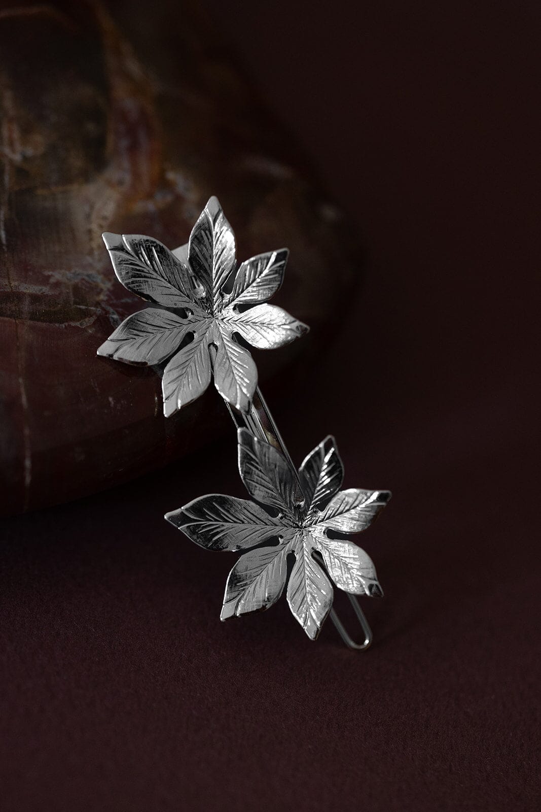 Barrette Chloris Argent Fleurs Accessoires Monsieur Simone