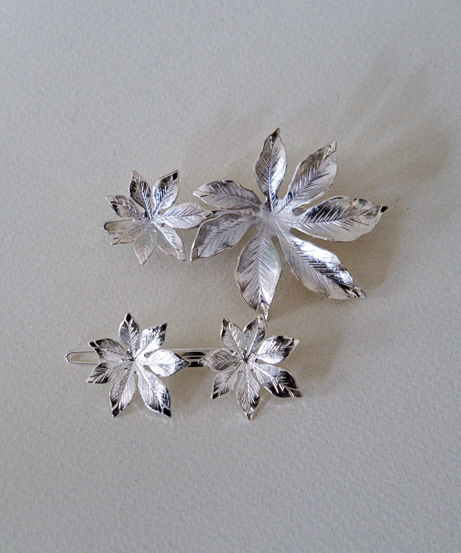 Barrette Chloris Argent Fleurs Accessoires Monsieur Simone