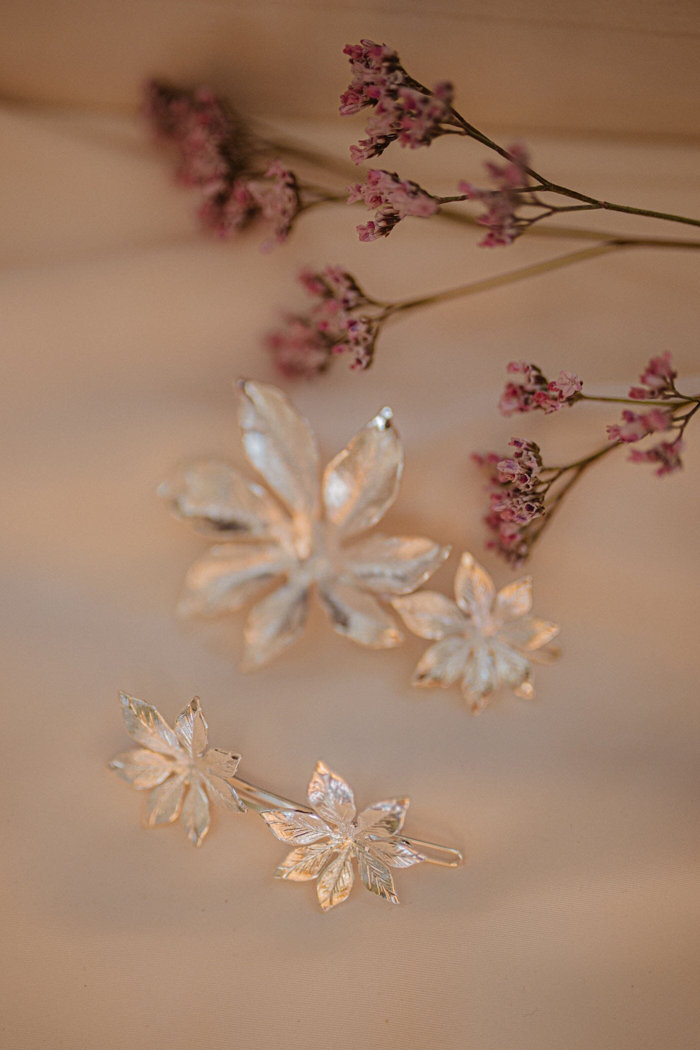 Barrette Chloris Argent Fleurs Accessoires Monsieur Simone