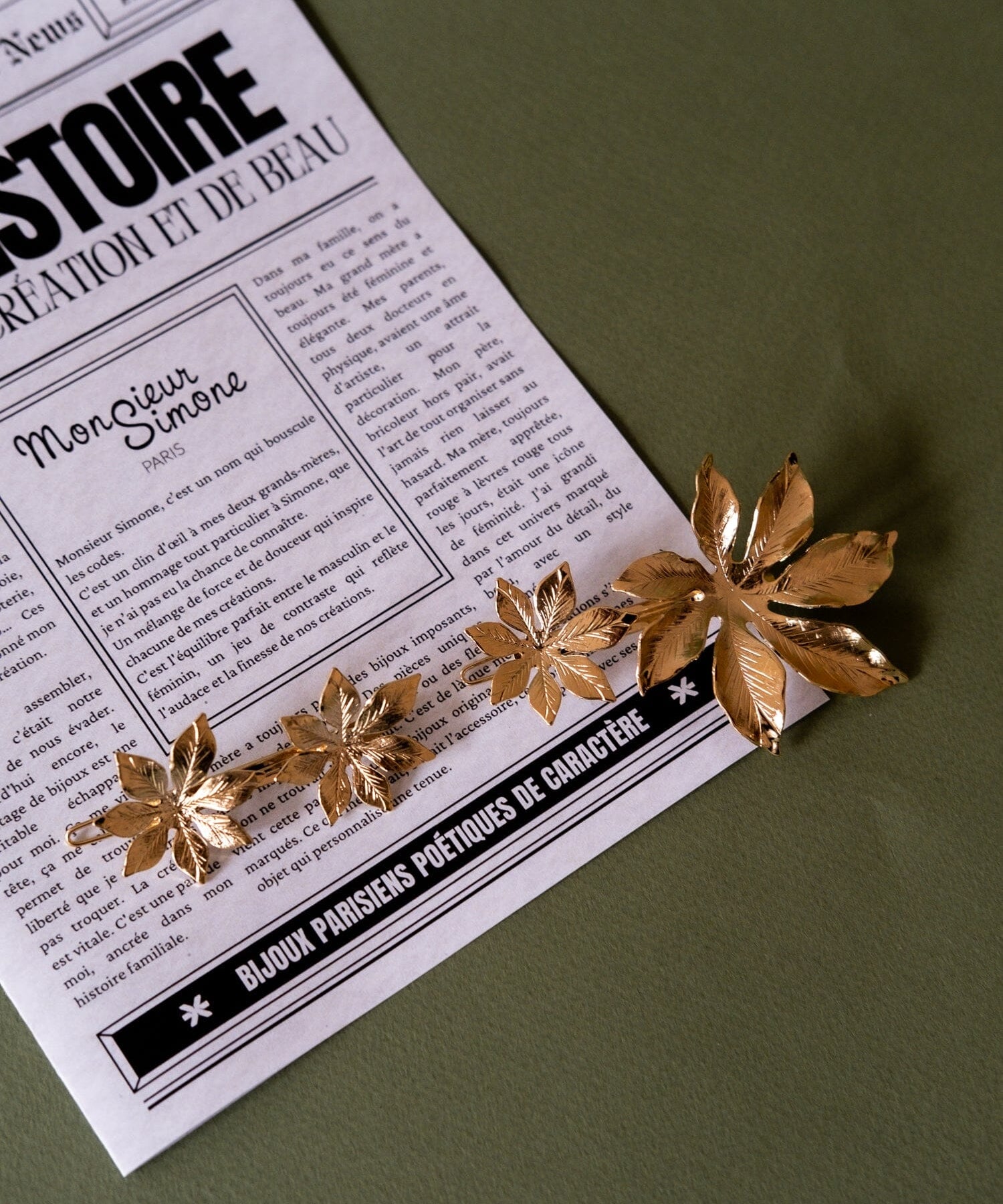 Barrette Chloris Or Fleurs Accessoires Monsieur Simone