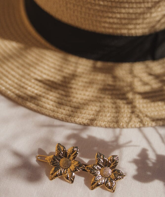 Barrette Hespéris Or Fleurs Accessoires Monsieur Simone